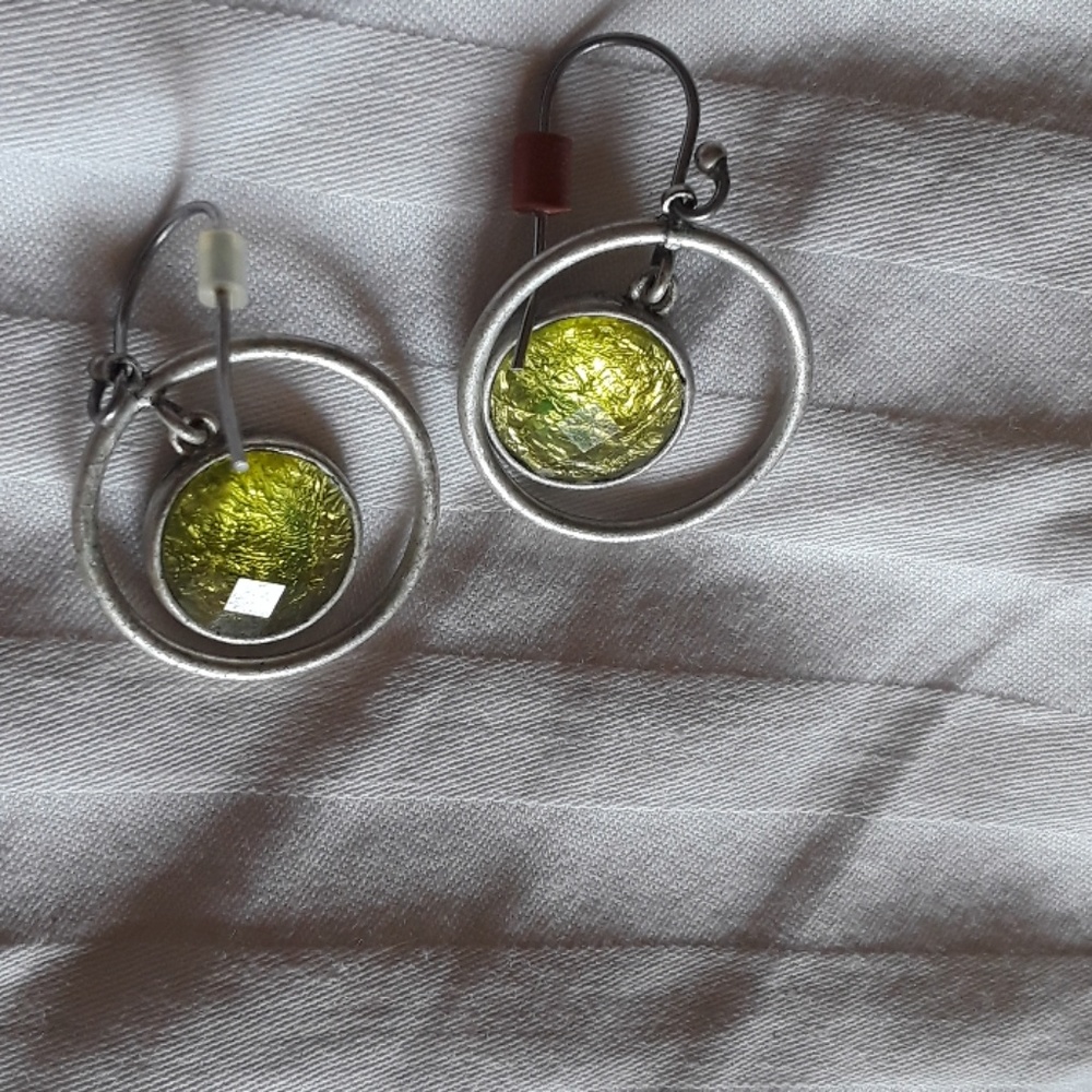 Lia Sophia Earrings Hoops Green